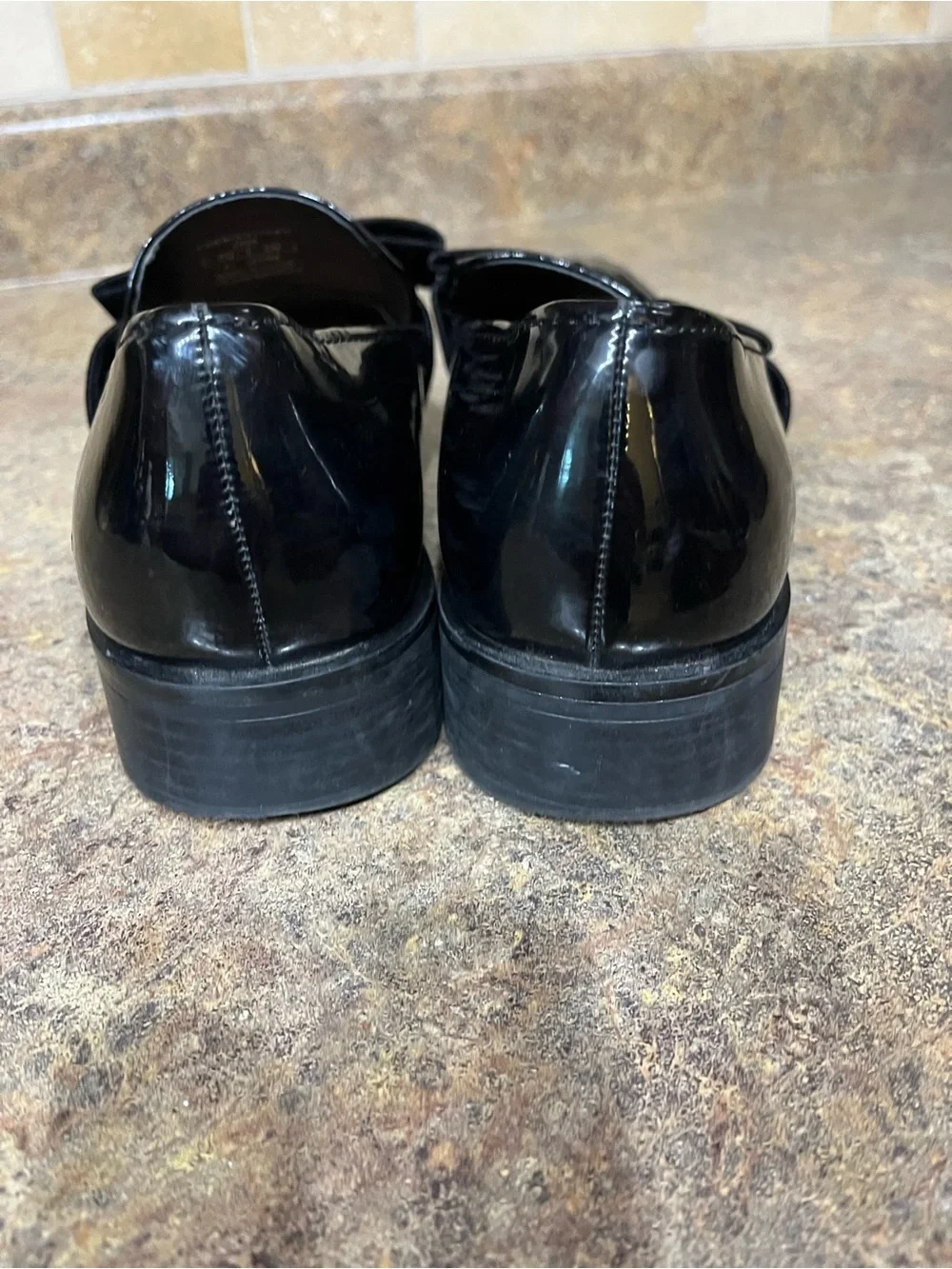ZARA Trafaluc Black Patent Velvet Bow Loafers EU 41 US 10 Y2K Preppy Wedding